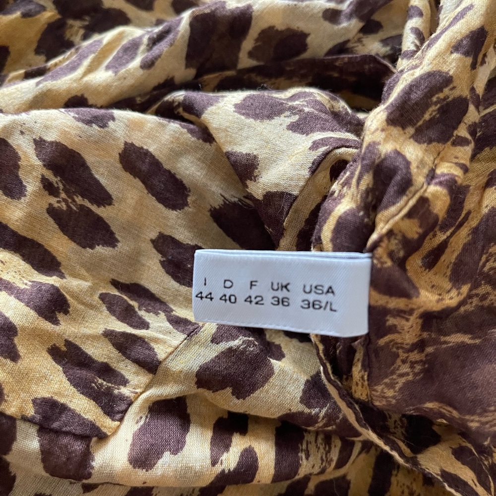 Moschino Brown Leopard Print swim cover up blouse Large - Picture 8 of 8